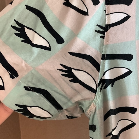 VANS x KENDRA DANDY Eye Print Short Sleeve Button Down Mini Dress - Picture 14 of 14